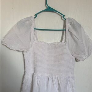 J. Crew White Puff Sleeve Blouse